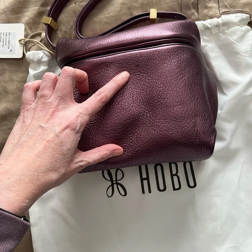 HOBO Logan Rich Frosted Plum Crossbody Bag